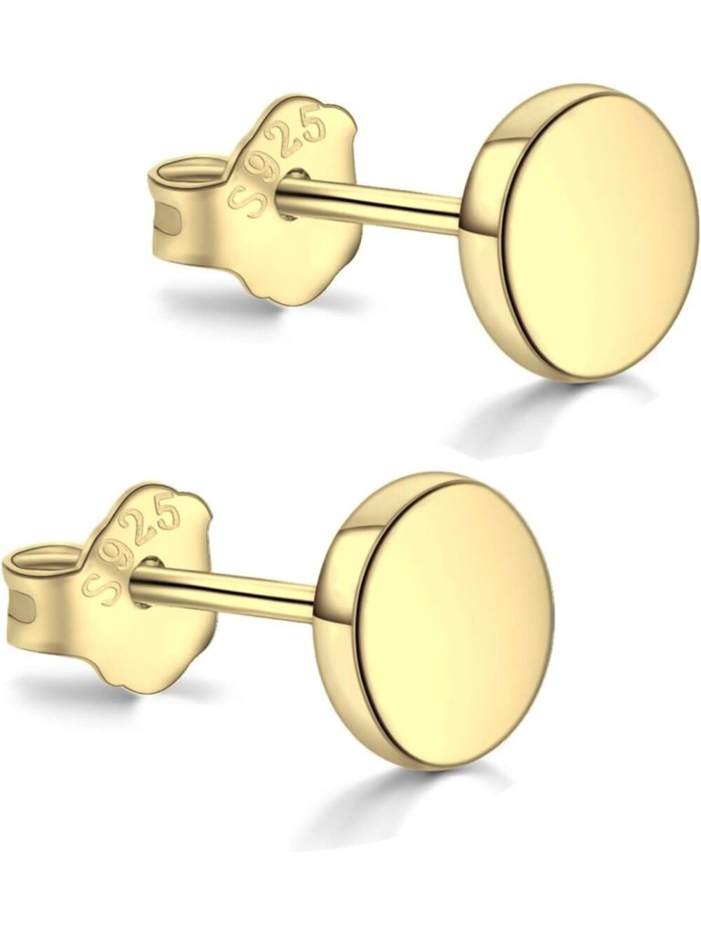 Stylish 18K Gold Plated Sterling Silver Dot Stud Earrings for Everyday Wear